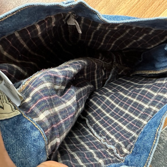 L. L. Bean Mens Classic Straight Leg Jeans with Plaid Flannel Lining‎ Size 31x29 - Picture 4 of 11